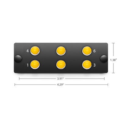 OM4 Om3 Fiber Patch Panel P6STSXMMF 6 ST/PC Simplex Plated Adapter Panel 6 Fibers